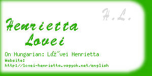 henrietta lovei business card